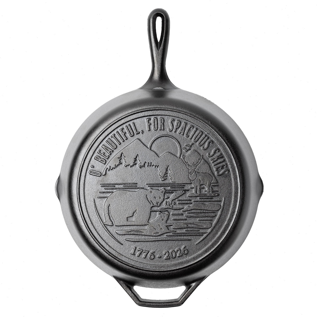 Lodge 12 Inch Seasoned Cast Iron Skillet, Spacious Skies